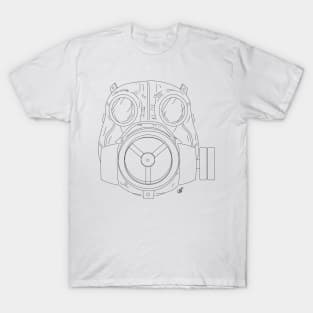 Caiman Gas Mask Outline T-Shirt